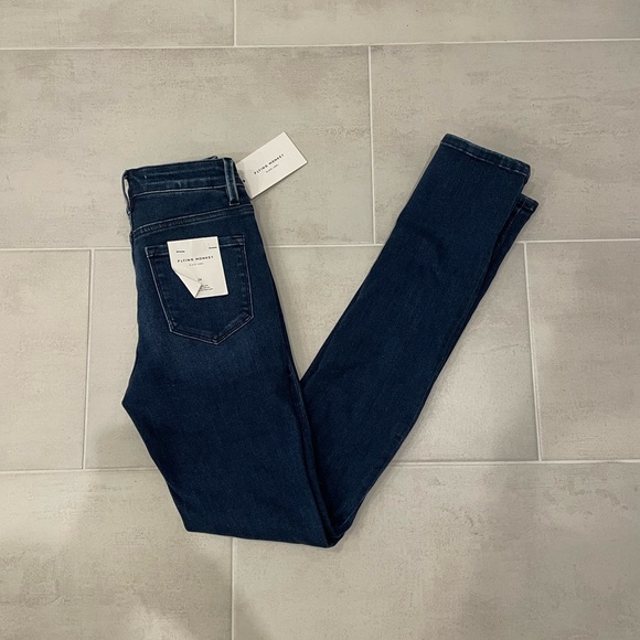 Flying Monkey Pants - Brand new flying monkey dark blue skinny jeans with slit